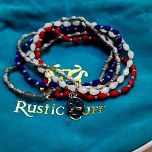 Rustic cuff bangle connected bracelet